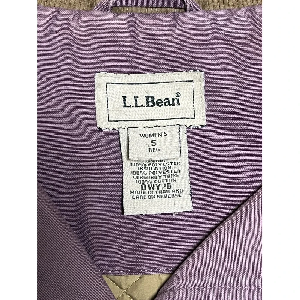 Vintage L.L. Bean Adirondack Barn Coat Women's S Thinsulate Lined Purple Canvas - Picture 2 of 8